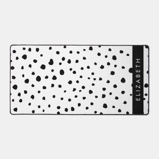 Dalmatiner Punkte, Punkte, schwarz und weiß, Ihr N Schreibtischunterlage (Vorderseite)