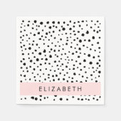 Dalmatiner Punkte, Punkte, schwarz und weiß, Ihr N Serviette (Vorderseite)