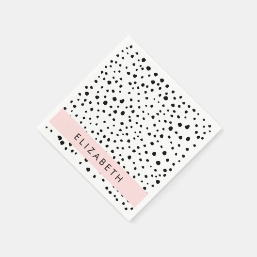 Dalmatiner Punkte, Punkte, schwarz und weiß, Ihr N Serviette (Ecke)