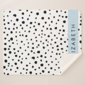 Dalmatiner Punkte, Punkte, schwarz und weiß, Ihr N Sherpadecke (Vorderseite (Horizontal))