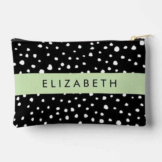Dalmatiner Punkte, Punkte, schwarz und weiß, Ihr N Zubehörtasche (Rückseite)