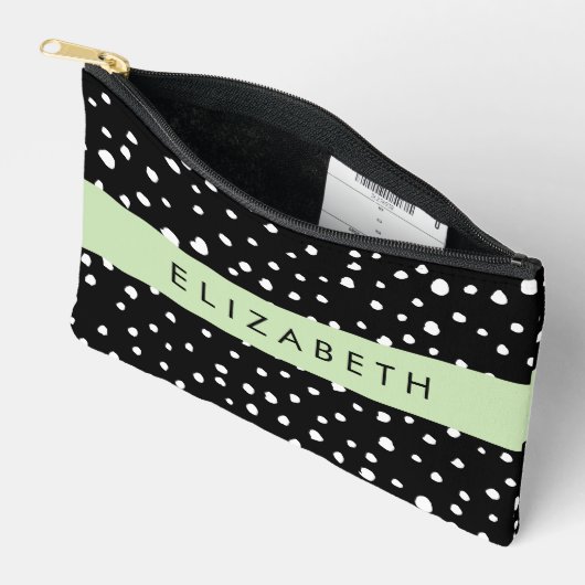 Dalmatiner Punkte, Punkte, schwarz und weiß, Ihr N Zubehörtasche (Offen)