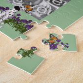 Dalmatiner-Puppy-Butterfets Foto-Frame-Vorlage Puzzle (Seite)