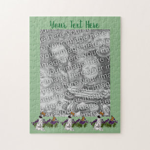 Dalmatiner-Puppy-Butterfets Foto-Frame-Vorlage Puzzle