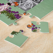 Dalmatiner-Puppy-Butterfets Foto-Frame-Vorlage Puzzle (Seite)