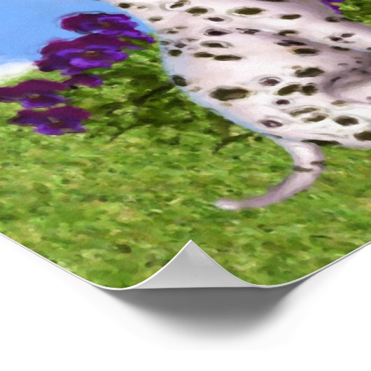 Dalmatiner Puppy Butterflies Dog Art Foto Malerei Poster (Ecke)