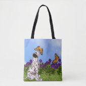 Dalmatiner Puppy Butterflies Dog Art Foto Malerei Tasche (Vorderseite)