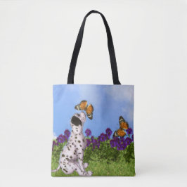 Dalmatiner Puppy Butterflies Dog Art Foto Malerei Tasche
