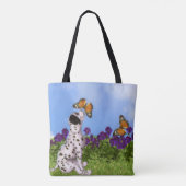 Dalmatiner Puppy Butterflies Dog Art Foto Malerei Tasche (Rückseite)
