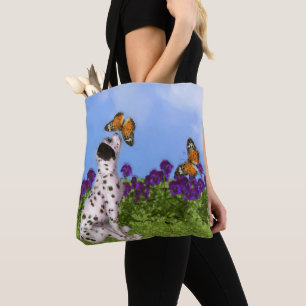Dalmatiner Puppy Butterflies Dog Art Foto Malerei Tasche