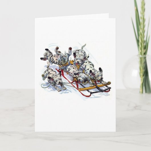 Dalmatiner-Pups Feiertagskarte (Vorderseite)