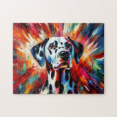 Dalmatiner-Puzzle: Schwarz gepunkteter Acryl-Stil Puzzle (Horizontal)