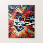 Dalmatiner-Puzzle: Schwarz gepunkteter Acryl-Stil Puzzle (Vertikal)