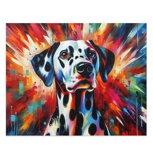Dalmatiner-Puzzle: Schwarz gepunkteter Acryl-Stil Puzzle