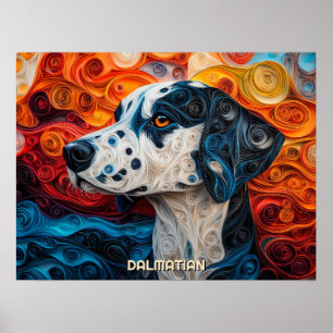 Dalmatiner Quilling Art Dog Portrait Poster