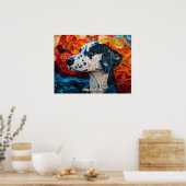 Dalmatiner Quilling Art Dog Portrait Poster (Küche)