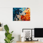 Dalmatiner Quilling Art Dog Portrait Poster (Heimbüro)