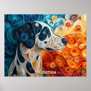 Dalmatiner Quilling Art Dog Portrait Poster