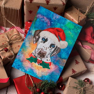 Dalmatiner-Rasse-Hund-Weihnachten Feiertagspostkarte