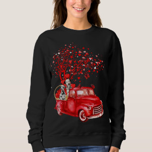 Dalmatiner Reiten Red Truck Valentine Butterfly He Sweatshirt