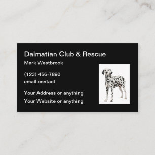 Dalmatiner Rescue Hund Rasse Club Visitenkarte