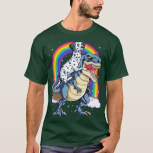 Dalmatiner Riding Dinosaur Regenbogen für Männer F T-Shirt