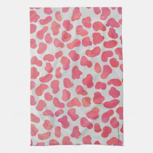 Dalmatiner Rosa und Weiß Druck Handtuch