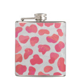 Dalmatiner Rosa und Weiß Flachmann (Vorderseite)