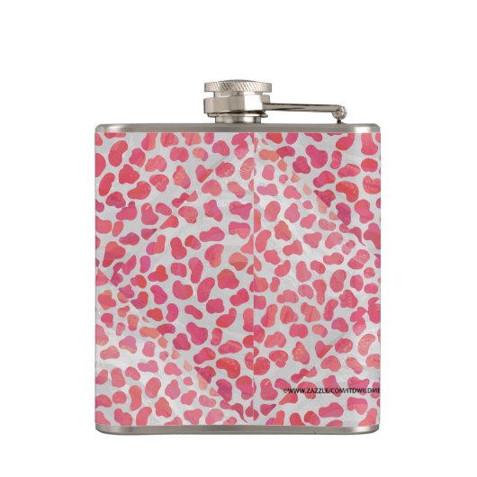 Dalmatiner Rosa und Weiß Flachmann (Rückseite)