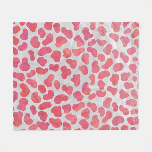 Dalmatiner Rosa und Weiß Fleecedecke (Vorderseite (Horizontal))
