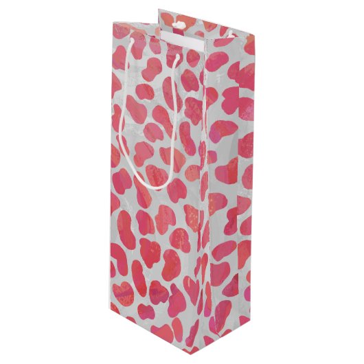 Dalmatiner Rosa und Weiß Geschenktüte Für Weinflaschen (Vorderseite Schrägansicht)