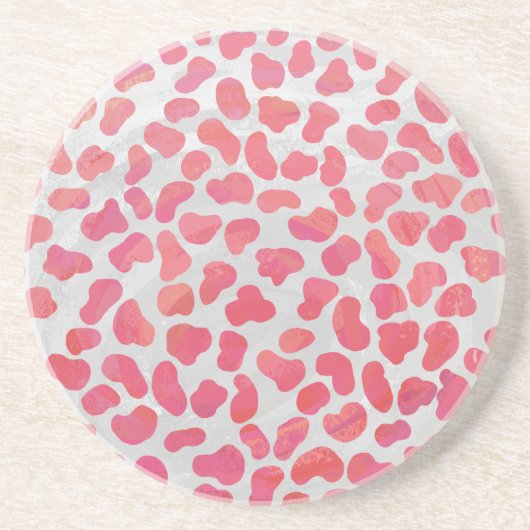 Dalmatiner Rosa und Weiß Getränkeuntersetzer (Vorne)
