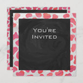 Dalmatiner Rosa und Weiß mit Monogramm Einladung (Vorne/Hinten)