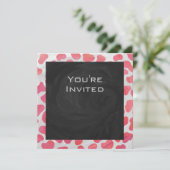 Dalmatiner Rosa und Weiß mit Monogramm Einladung (Stehend Vorderseite)