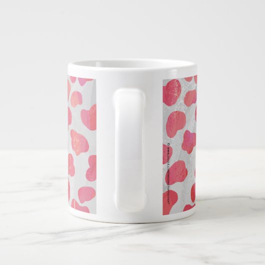 Dalmatiner Rosa und Weiß mit Monogramm Jumbo-Tasse (Rückseite)