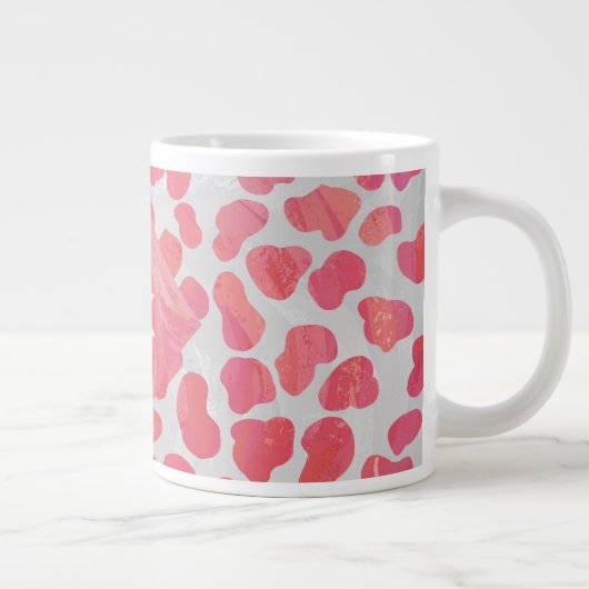 Dalmatiner Rosa und Weiß mit Monogramm Jumbo-Tasse (Rechts)