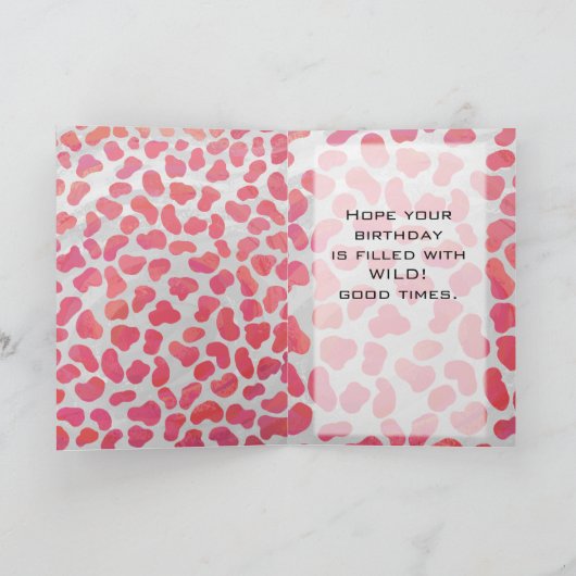 Dalmatiner Rosa und Weiß mit Monogramm Karte (Innenseite)