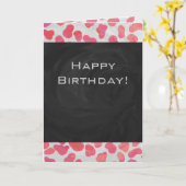 Dalmatiner Rosa und Weiß mit Monogramm Karte (Gelbe Blume)