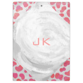 Dalmatiner Rosa und Weiß mit Monogramm Klemmbrett (Rückseite)