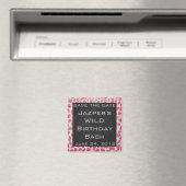 Dalmatiner Rosa und Weiß mit Monogramm Magnet (In Situ (Geschirrspüler))