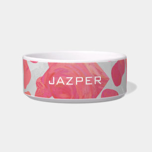 Dalmatiner Rosa und Weiß mit Monogramm Napf
