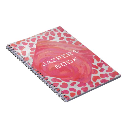 Dalmatiner Rosa und Weiß mit Monogramm Notizblock (Rechte Seite)