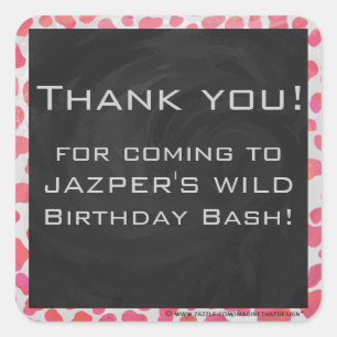 Dalmatiner Rosa und Weiß mit Monogramm Quadratischer Aufkleber