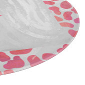 Dalmatiner Rosa und Weiß mit Monogramm Schneidebrett (Ecke)