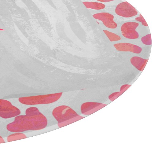 Dalmatiner Rosa und Weiß mit Monogramm Schneidebrett (Ecke)