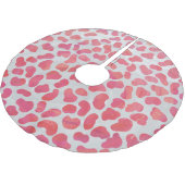 Dalmatiner Rosa und Weiß Polyester Weihnachtsbaumdecke (Schrägansicht)