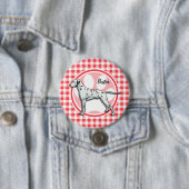 Dalmatiner; Rot und Weiß Gingham Button (Beispiel)