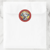 Dalmatiner-Round-Stickers Runder Aufkleber (Tasche)
