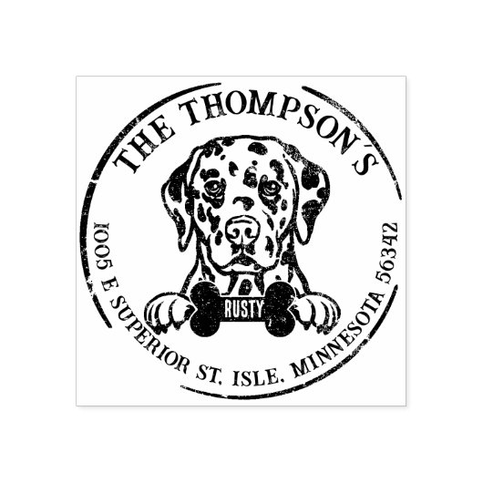 Dalmatiner-Rücksendeadresse Gummistempel (Prägung)