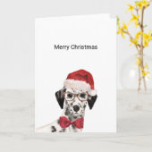 Dalmatiner Santa Weihnachtskarte Karte (Gelbe Blume)